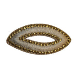 ID 8729 Ivory Oval Patch Craft Design Loop Shape Embroidered Iron On Applique
