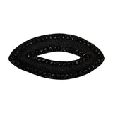 ID 8730 Black Oval Patch Craft Design Loop Shape Embroidered Iron On Applique