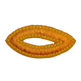 ID 8733 Yellow Oval Patch Craft Design Loop Shape Embroidered Iron On Applique