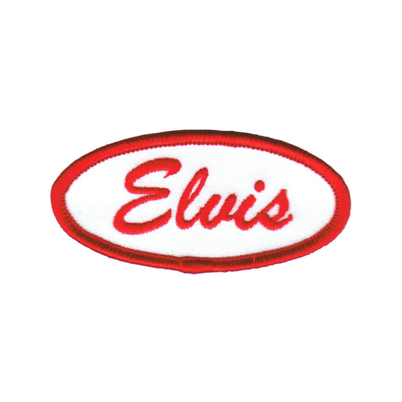 Elvis Name Tag Red Patch Costume Novelty Badge Sign Embroidered Iron On Applique