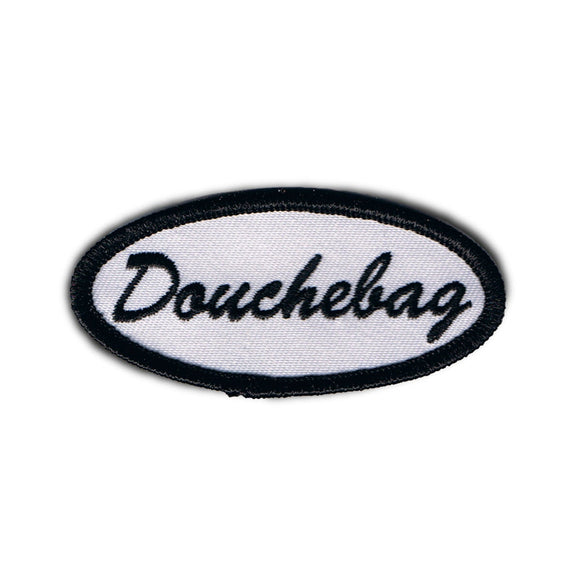 Douchebag Name Tag Patch Badge Novelty Symbol Sign Embroidered Iron On Applique