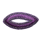 ID 8736 Purple Oval Patch Craft Design Loop Shape Embroidered Iron On Applique