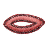 ID 8737 Pink Oval Patch Craft Design Loop Shape Embroidered Iron On Applique