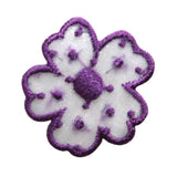 ID 8669 Purple Spotted Flower Patch Daisy Garden Embroidered Iron On Applique