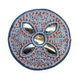 ID 8700 Reflective Abstract Circle Patch Round Shape Embroidered IronOn Applique