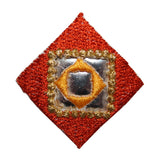ID 8805 Shiny Diamond Symbol Patch Craft Square Embroidered Iron On Applique