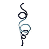 ID 8828 Blue Swirl String Patch Line Spiral Twist Embroidered Iron On Applique