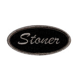 Stoner Name Tag Patch Black Novelty Badge Pot Head Embroidered Iron On Applique