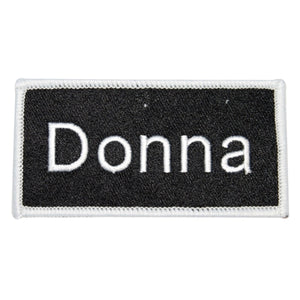 Donna Name Tag Patch Uniform ID Work Shirt Badge Embroidered Iron On Applique