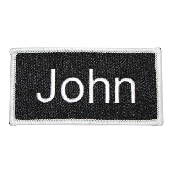 John Name Tag Patch Uniform ID Work Shirt Badge Embroidered Iron On Applique