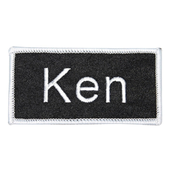 Ken Name Tag Patch Uniform ID Work Shirt Badge Embroidered Iron On Applique