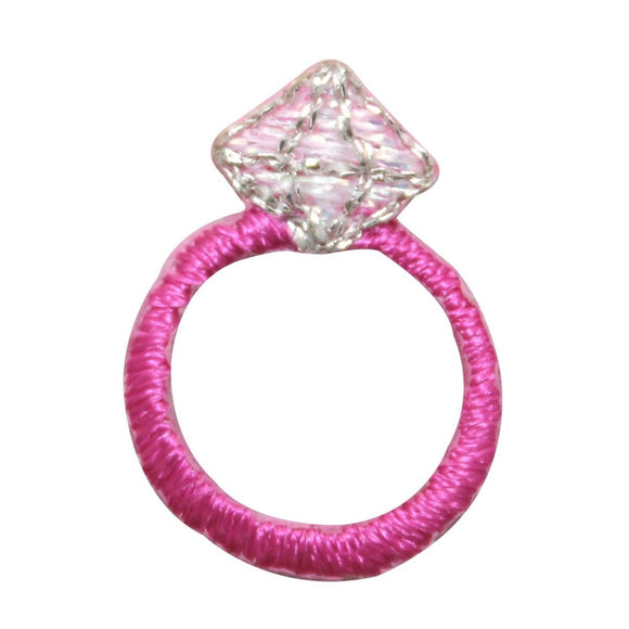 ID 9121 Pink Diamond Ring Patch Fashion Jewelry Embroidered Iron On Applique