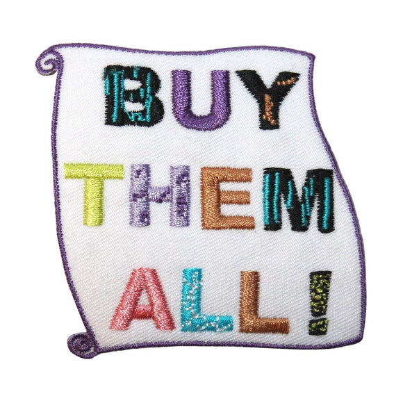 ID 9045 Buy Them All ! Sign Patch Shop Store Note Embroidered Iron On Applique
