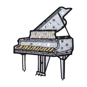 ID 9154 Shiny Grand Piano Patch Concert Instrument Embroidered Iron On Applique