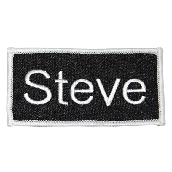 Steve Name Tag Patch Uniform ID Work Shirt Badge Embroidered Iron On Applique