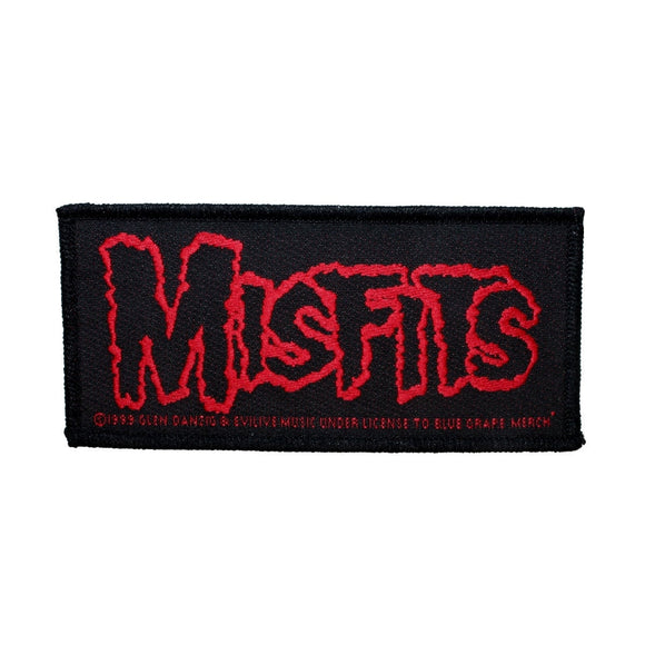 Misfits Red Name Logo Patch Punk Rock Band Music Jacket Woven Sew On Applique