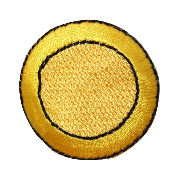 ID 9079 Yellow Circle Shape Patch Spot Ring Round Embroidered Iron On Applique