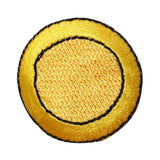 ID 9079 Yellow Circle Shape Patch Spot Ring Round Embroidered Iron On Applique