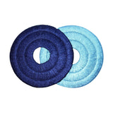 ID 9083 Blue Circles Rings Patch Disk Pair Sphere Embroidered Iron On Applique