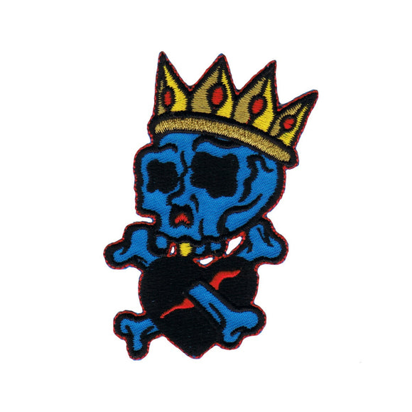Artist Reed Skull King Patch Crossbones Death Royal Embroidered Iron On Applique