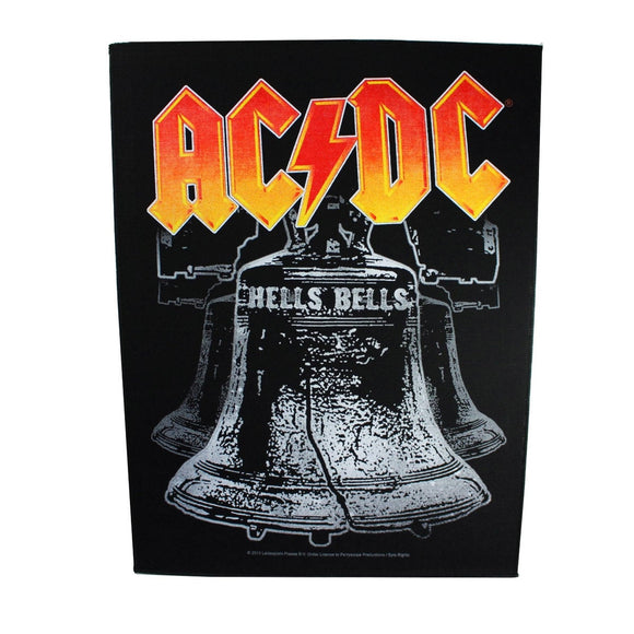 XLG AC/DC Hells Bells Back Patch Logo Rock Band Music Jacket Sew On Applique