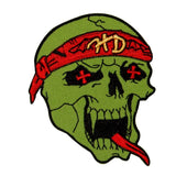 Artist Kruse Green Ninja Skull HD Patch Face Biker Embroidered Iron On Applique