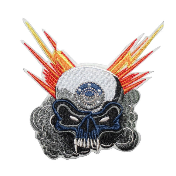 Skull Explosion Tattoo Patch Art Biker Face Death Embroidered Iron On Applique