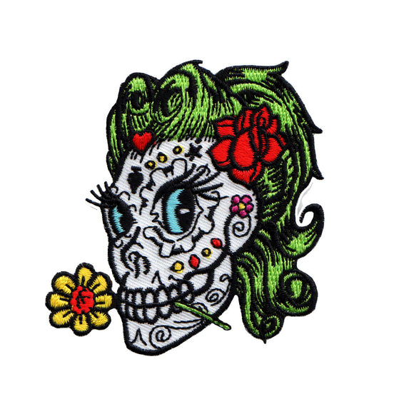 Artist Reed Sugar Betty Skull Patch Mexican Death Embroidered Iron On Applique