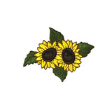 ID 6037 Dual Yellow Sunflower Patch Flower Flora Garden Iron On Applique