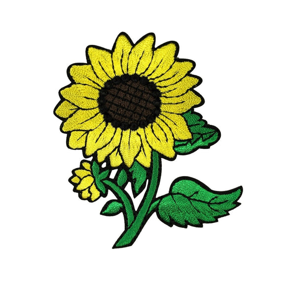 ID 6046 Budding Sunflower Patch Garden Flower Bloom Embroidered Iron On Applique