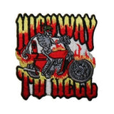 Highway To Hell Biker Patch Skeleton Ride Motorcycle Embroidered Iron On Applique