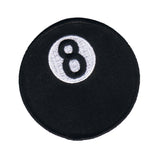 Black 8 Ball Patch Billiards Eightball Pool Game Embroidered Iron On Applique