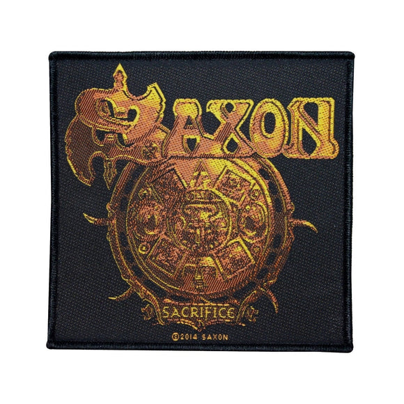 Saxon Sacrifice Patch Cover Art Heavy Metal Band Music Woven Sew On Applique
