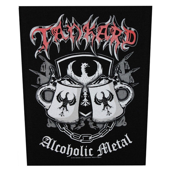 XLG Tankard Alcoholic Metal Back Patch Thrash Music Band Jacket Sew On Applique