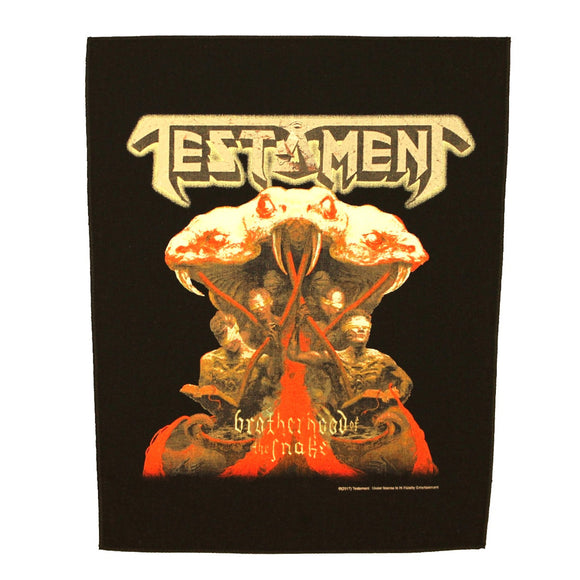 XLG Testament Brotherhood of the Snake Back Patch Thrash Metal Sew On Applique