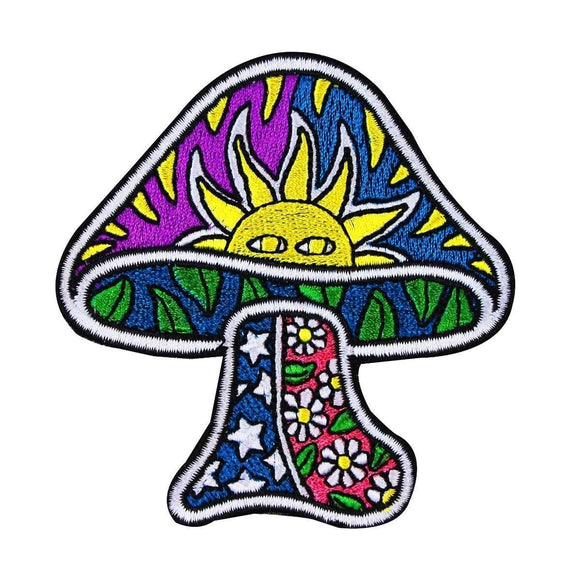 Dan Morris Sun Mushroom Patch Psychedelic Hippie Embroidered Iron On Applique