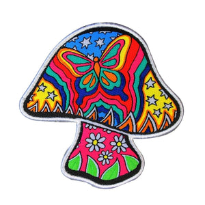 Dan Morris Butterfly Mushroom Patch Psychedelic Hippie Woven Iron On Applique