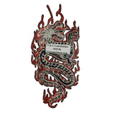 Chinese Dragon In Flames Patch Fantasy Fire Mythical Embroidered Iron On Applique