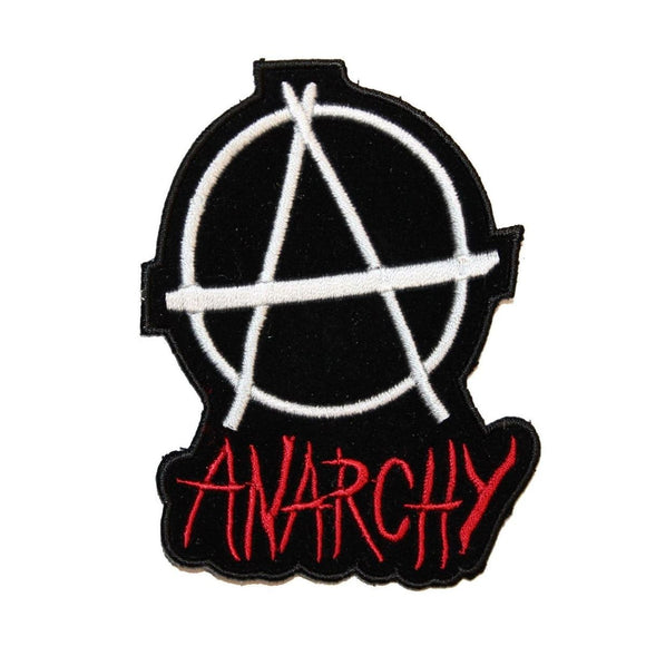 Anarchy Badge Patch Punk Rebel Symbol Resistance Embroidered Iron On Applique
