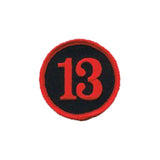 Number 13 Badge Patch Biker Unlucky Badge Symbol Embroidered Iron On Applique