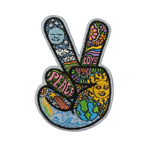 Dan Morris Peace Fingers Patch Hippie Victory Sign Embroidered Iron On Applique