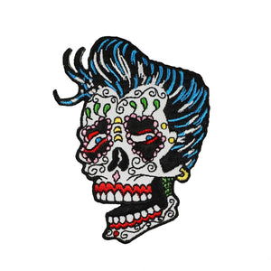 Rockabilly Sugar Skull Patch Artist Evilkid Dead Embroidered Iron On Applique