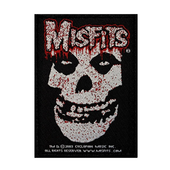 Misfits Dripping Blood Patch Fiend Skull Punk Rock Band Woven Sew On Applique