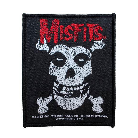 Misfits Fiend Skull Crossbones Patch Punk Rock Band Music Woven Sew On Applique