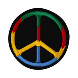 Multi Color Peace Sign Patch Hippie Groovy Love Embroidered Iron On Applique