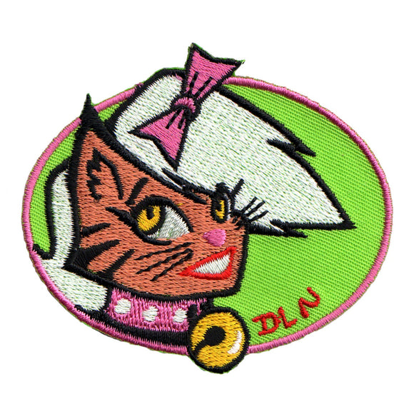 Dean Lee Norton Classy Kitty Patch Artist Cat Face Embroidered Iron On Applique