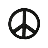 Small Black Peace Sign Patch Die Cut Hippie Groovy Symbol Iron On Applique