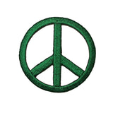 Small Green Peace Sign Patch Die Cut Hippie Groovy Symbol Iron On Applique