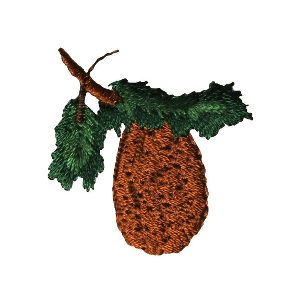 ID 1450 Pinecone On Tree Branch Patch Limb Forest Embroidered Iron On Applique