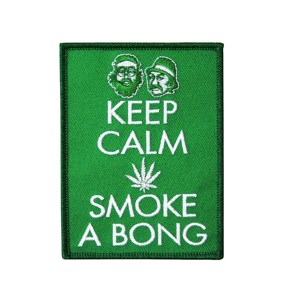 Cheech & Chong Keep Calm Smoke A Bong Patch Weed Stoner Humor Iron On Applique